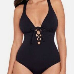 Skinny Dippers Jelly Beans Peach One PC Swimsuit Size Small Black New